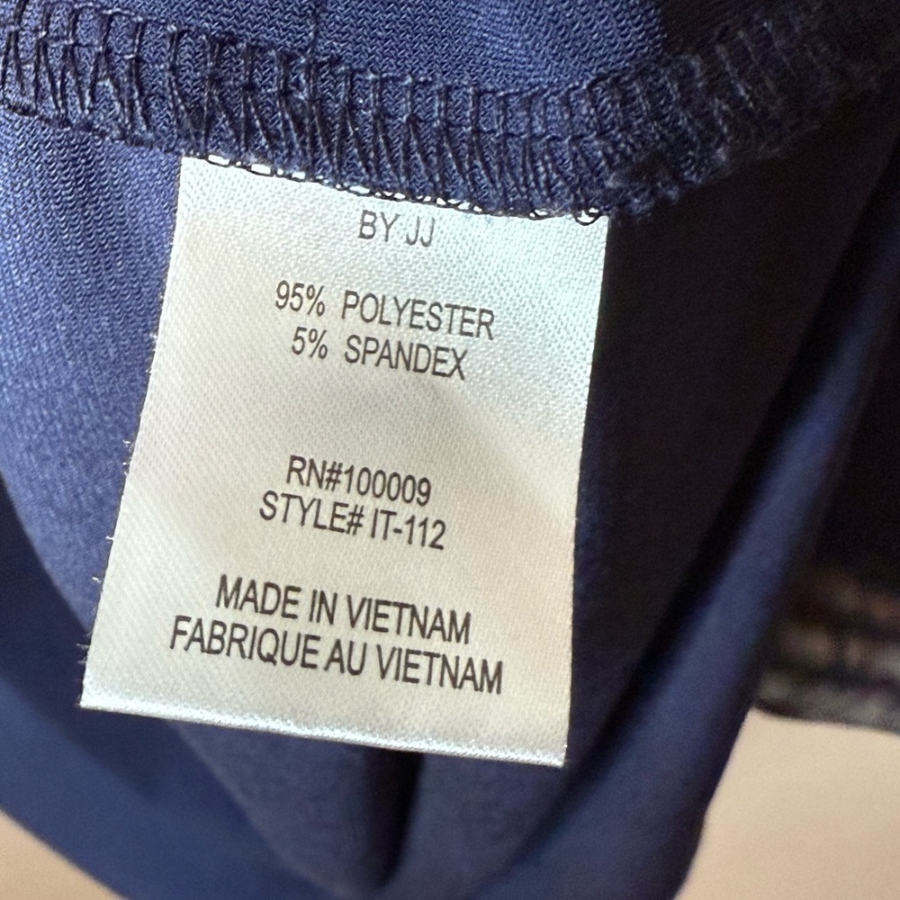 By JJ Navy Blue Duster Hooded Cardigan Size Large Flowy Pockets Long Sleeves - Picture 10 of 15